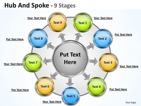 Marketing Diagram Hub And Spoke 9 Stages Business Diagram