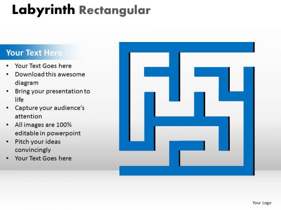 Marketing Diagram Labyrinth Rectangular Ppt Blue Modal Sales Diagram
