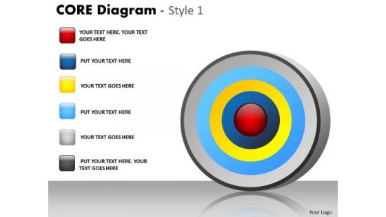 Marketing Diagram Multicolored Core Diagram With Strategy Diagram