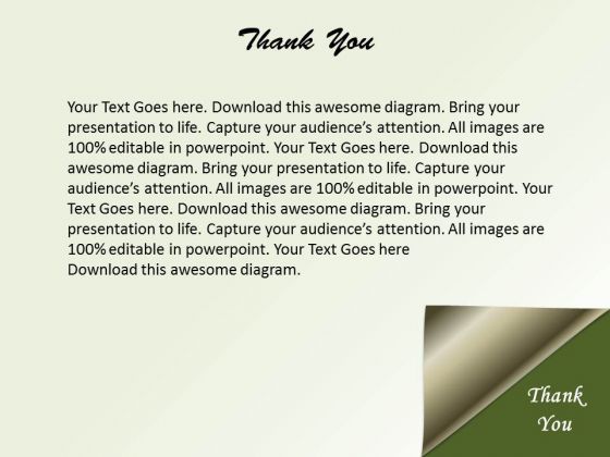 Marketing Diagram Thank You Slide With Page Curls Consulting Diagram