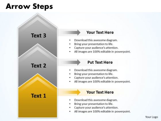 Marketing PowerPoint Template Arrow Slide Numbers 3 State Diagram Image