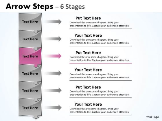 Marketing Ppt Template Vertical 6 Steps Working With Slide Numbers Downward 4 Image