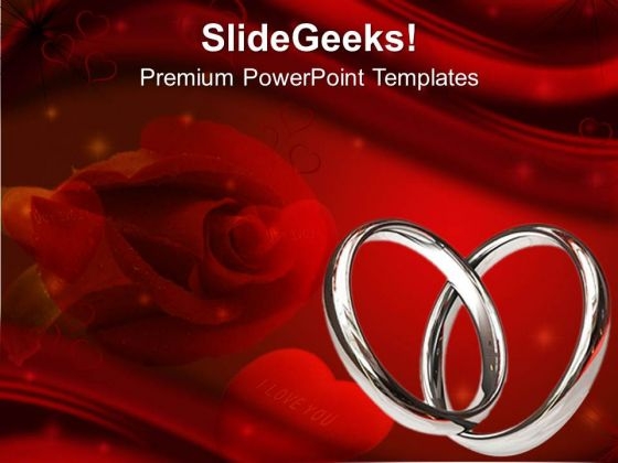 Maroon Background With Rose And Rings PowerPoint Templates Ppt Backgrounds For Slides 0613