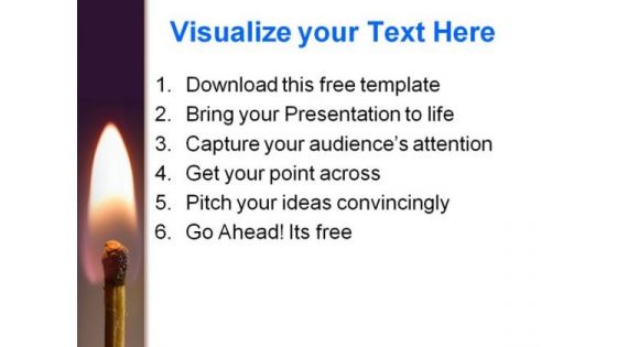 Lighting Match Stick PowerPoint Template
