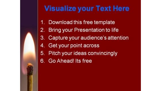Lighting Match Stick PowerPoint Template