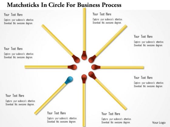 Matchsticks In Circle For Business Process PowerPoint Template