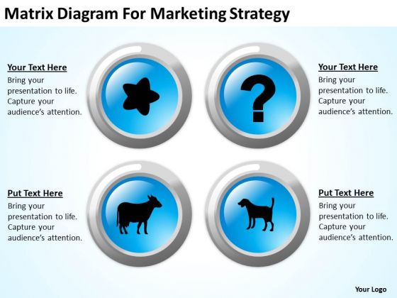 Matrix Diagram For Marketing Strategy Ppt Insurance Agency Business Plan PowerPoint Slides