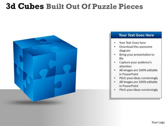 Mba Models And Frameworks 3d Cubes Built Out Of Puzzle Pieces Consulting Diagram