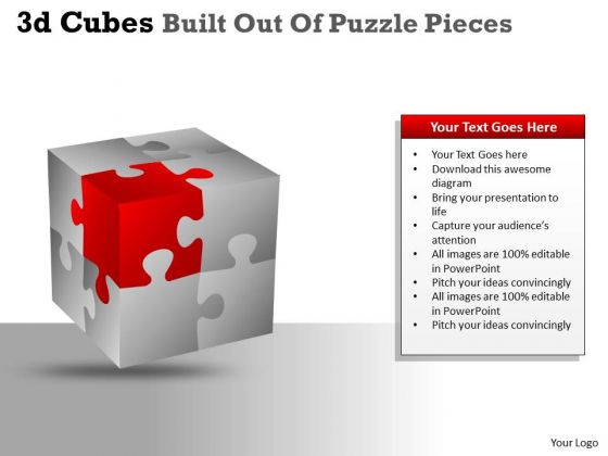 Mba Models And Frameworks 3d Cubes Built Out Of Puzzle Pieces Marketing Diagram