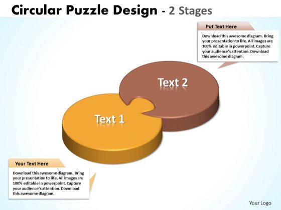 Mba Models And Frameworks Circular Puzzle Design 2 Stages Consulting Diagram