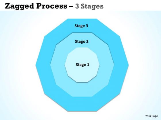 Mba Models And Frameworks Jagged Proces 3 Stages Business Diagram