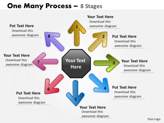 Mba Models And Frameworks One Many Process 8 Stages Consulting Diagram