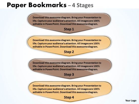 Mba Models And Frameworks Paper Bookmarks 4 Stages Sales Diagram