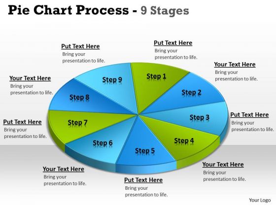 Mba Models And Frameworks Pie Chart Process 9 Stages Sales Diagram