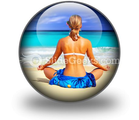 Meditating On Sea PowerPoint Icon C