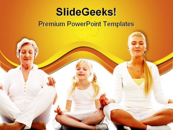 Meditating Together Family PowerPoint Themes And PowerPoint Slides 0811