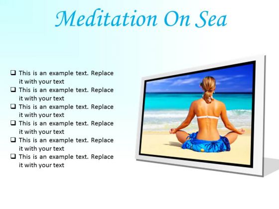 Meditation On Sea Beach PowerPoint Presentation Slides F