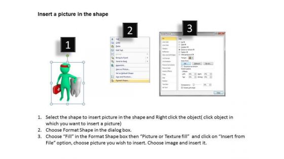 Men At Work Business As Usual 3d Man Dental Doctor With Teeth PowerPoint Slides