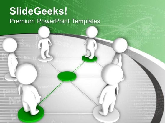Men Collaborate In Business Network PowerPoint Templates Ppt Backgrounds For Slides 0313