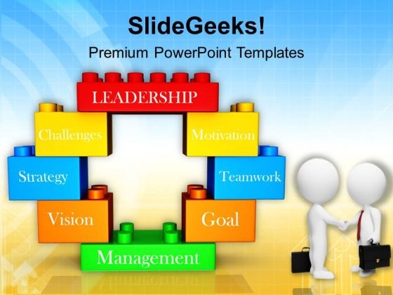 Men Doing Business Deal Lego Blocks PowerPoint Templates Ppt Backgrounds For Slides 0313