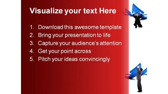 Men Pushing Arrows Business PowerPoint Themes And PowerPoint Slides 0611