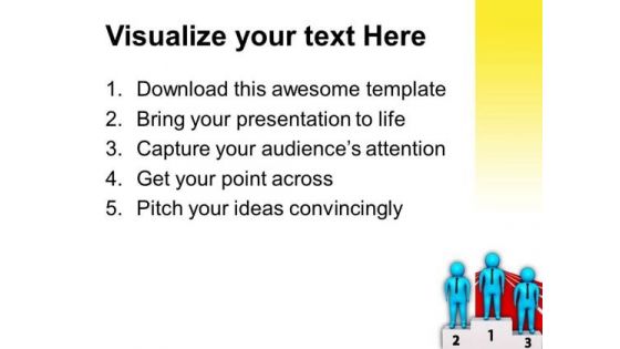 Men Standing On Winning Podium PowerPoint Templates Ppt Backgrounds For Slides 0713