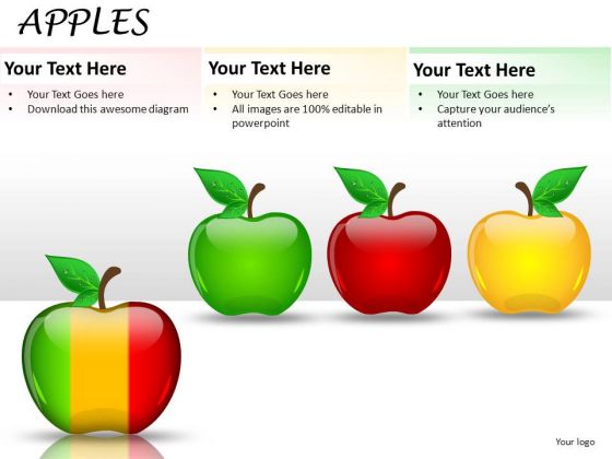 Merge Slices Of Apples PowerPoint Slides And Ppt Diagrams