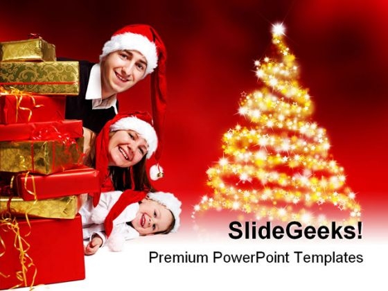 Merry Christmas01 Festival PowerPoint Background And Template 1210