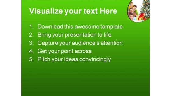 Merry Christmas Family Festival PowerPoint Template 1010