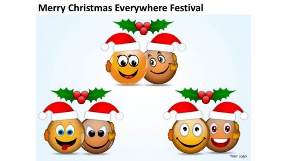 Merry Christmas Smileys Festival Lord Joy PowerPoint Slides