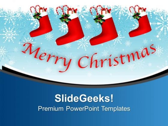 Merry Christmas Stockings Cute Wallpaper PowerPoint Templates Ppt Backgrounds For Slides 1212