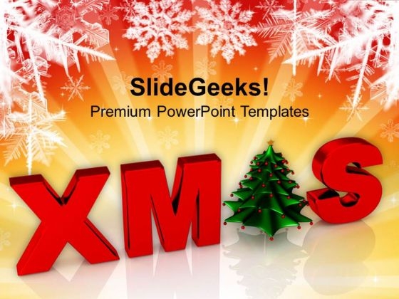 Merry Christmas With Decorative Tree Holiday PowerPoint Templates Ppt Background For Slides 1112