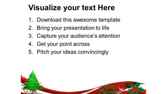 Merry Christmas With Red Backround PowerPoint Templates Ppt Backgrounds For Slides 1212