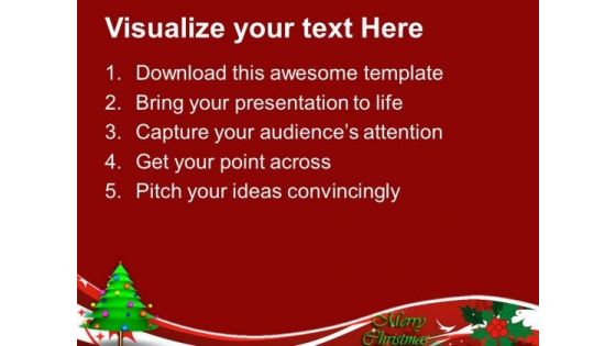 Merry Christmas With Red Backround PowerPoint Templates Ppt Backgrounds For Slides 1212