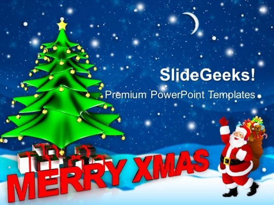 Merry Christmas With Santa Claus Holidays PowerPoint Templates Ppt Backgrounds For Slides 1112