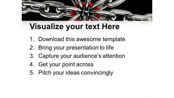 Metallic Chains Leadership PowerPoint Templates Ppt Backgrounds For Slides 0213