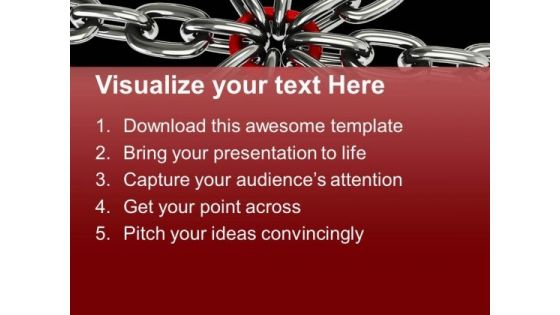 Metallic Chains Leadership PowerPoint Templates Ppt Backgrounds For Slides 0213