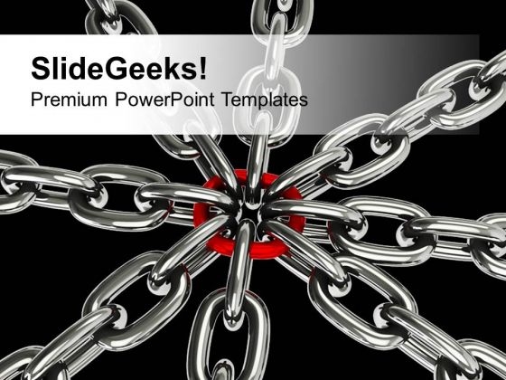 Metallic Chains Leadership PowerPoint Templates Ppt Backgrounds For Slides 0213