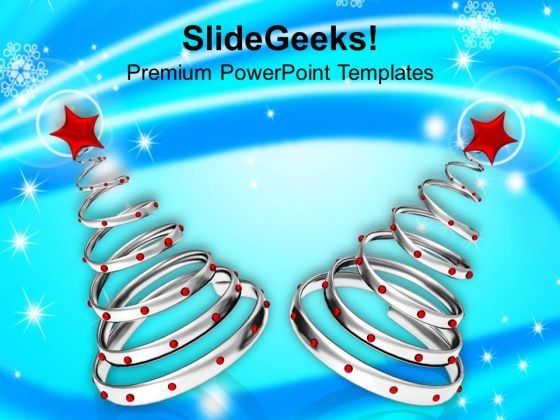 Metallic Christmas Trees Abstract PowerPoint Templates Ppt Backgrounds For Slides 1112