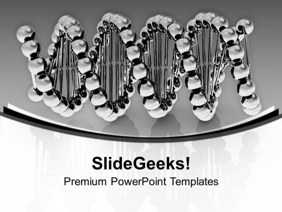 Metallic Dna Molecular Structure PowerPoint Templates Ppt Backgrounds For Slides 0413