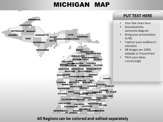 Michigan PowerPoint Maps
