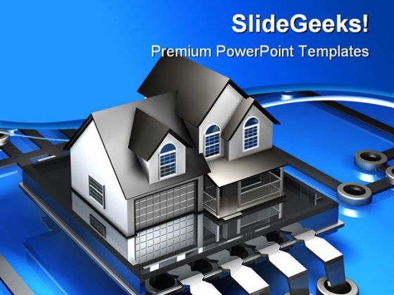 Microchip And House Realestate PowerPoint Themes And PowerPoint Slides 0311