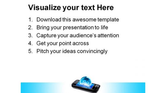 Mobile Phone Global Communication PowerPoint Themes And PowerPoint Slides 0711