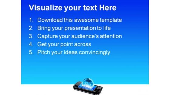 Mobile Phone Global Communication PowerPoint Themes And PowerPoint Slides 0711