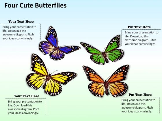 Modern Marketing Concepts Four Cute Butterflies Business Stock Images
