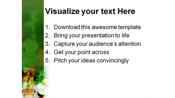 Mojito Cocktail Food PowerPoint Templates And PowerPoint Backgrounds 0411