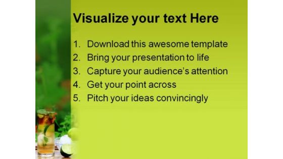 Mojito Cocktail Food PowerPoint Templates And PowerPoint Backgrounds 0411