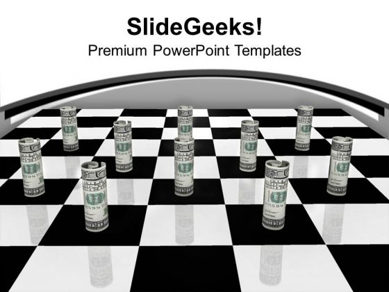 Money On Chess Board Financial Savings PowerPoint Templates Ppt Backgrounds For Slides 0213