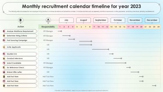 Monthly Recruitment Calendar Timeline For Year 2023
