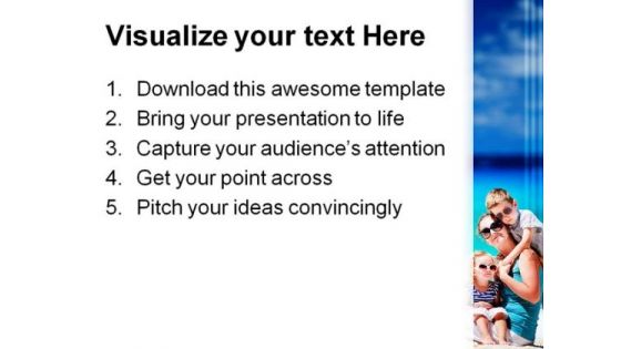 Mother With Kids On Tropical Holidays PowerPoint Templates And PowerPoint Backgrounds 0211